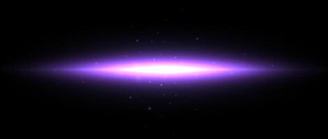 Neon shine effect. Purple light solar light glare concept. Abstract glowing element in dark space. Glow with sparks illustration. Design shape for poster, banner, cover, brochure, booklet vector