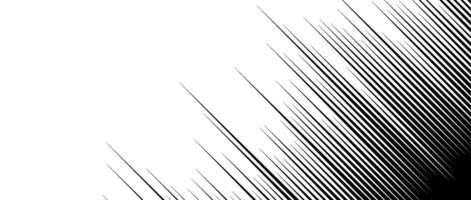 Straight speed lines repeating pattern. Black and white diagonal stripes gradient. Abstract fast effect texture. Comic or cartoon book rays and beams wallpaper. vector