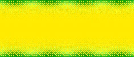 Pixelated bitmap gradient texture. Yellow and green dither pattern background. Abstract glitchy edge pattern. 8 bit game screen wallpaper. Colorful pixel art retro illustration. vector