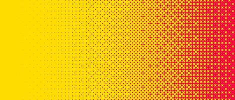 Pixelated bitmap gradient texture. Yellow and orange dither pattern background. Abstract glitchy pattern. 8 bit game screen wallpaper. Wide pixel art retro illustration. vector