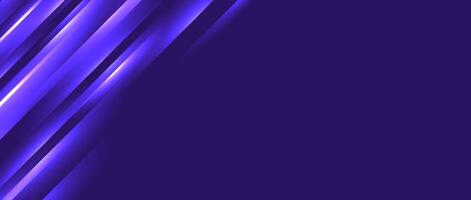 Glowing diagonal lines corner background. Blue purple neon gradient stripes wallpaper. Abstract motion effect light trails backdrop for banner, poster, leaflet, cover, booklet, brochure, flyer. vector