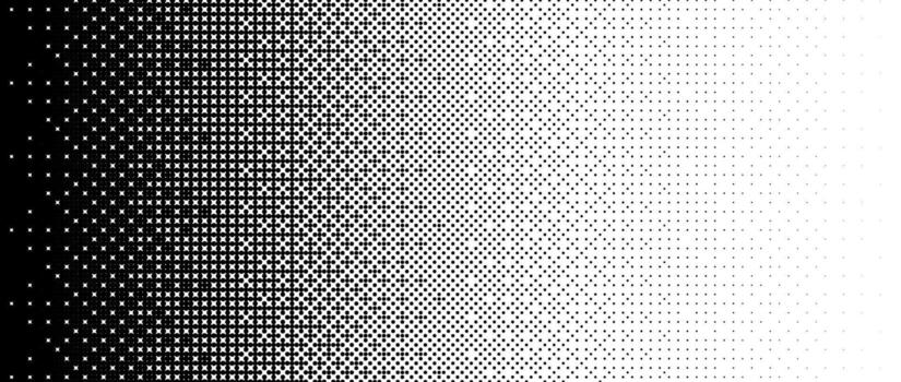 pixelado mapa de bits degradado textura. negro y blanco vacilar modelo antecedentes. resumen defectuoso modelo. 8 poco juego pantalla fondo de pantalla. frontera ancho. píxel Arte retro ilustración. vector