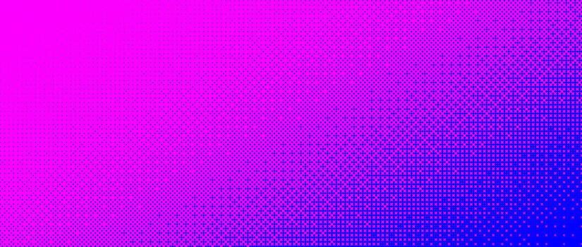 Pixelated bitmap diagonal gradient texture. Blue and pink dither pattern background. Abstract glitchy pattern. 8 bit game screen wallpaper. Wide pixel art retro illustration. vector