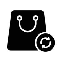 Stay green with this glyph icon of reusable bag vector