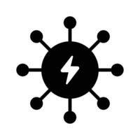 This glyph icon simplifies the idea of energy source vector