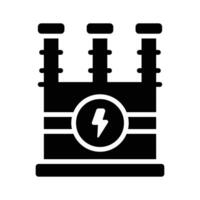 a glyph style icon showing transformer electrical component vector
