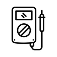 Here is an outline icon of multimeter measuring voltage vector