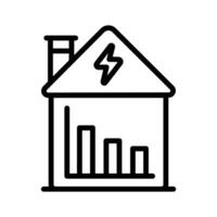 Get a linear icon showing electricity consume analysis vector