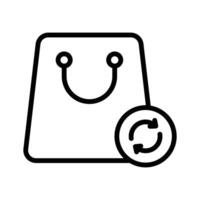 Stay green with this linear icon of reusable bag vector