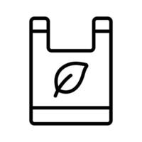 Ready to use line style icon depicting eco bag with leaf on it vector