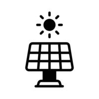 Introducing a glyph icon showing solar energy concept. vector