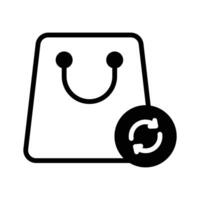 Stay green with this glyph icon of reusable bag. vector