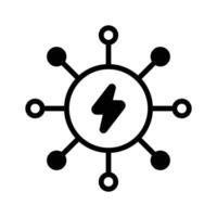 This glyph icon simplifies the idea of energy source. vector