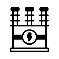 a glyph style icon showing transformer electrical component. vector