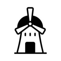 Have a look at this windmill glyph icon design. vector