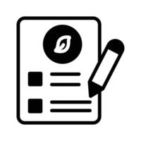 A premium glyph icon of environmental survey report. vector