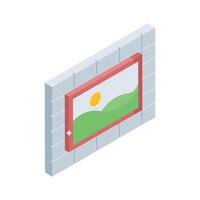 Grab this isometric icon of mural wall painting vector