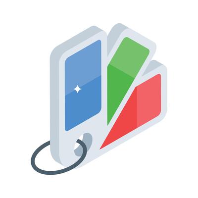 Premium isometric icon of colour swatches combination