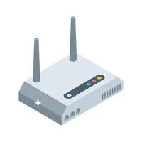 A visually engaging isometric icon of wireless router vector