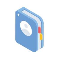 Modern isometric icon of phone book, easy to edit vector