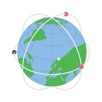 A modern isometric icon of global network connections vector