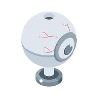 Premium isometric icon showing webcam with privacy lens vector