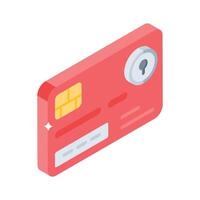 Grab this isometric style icon of secure card payment vector