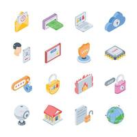 Premium collection depicting data protection and gdpr isometric icons vector