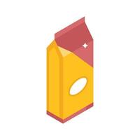Sleek 3d style icon of milk packet carton vector