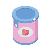 Easy to use 3d style icon of coffee storage jar vector