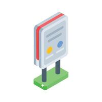 Well crafted 3d style icon of digital ads panel vector