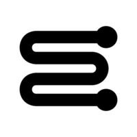 Solid Black Icon of a Serpentine Heated Towel Rail Radiator vector