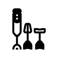 Kitchen appliance set with blender, whisk, and chopper attachments vector