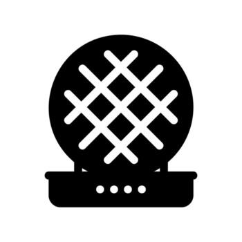 Graphic Representation of an Open Round Waffle Press Device vector