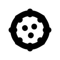 Abstract circular representing a virus or pathogen, with multiple internal and external points vector