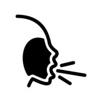 Icon of a person coughing or sneezing, showing droplet spread vector