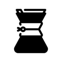Pour over coffee maker icon for manual drip brewing method vector
