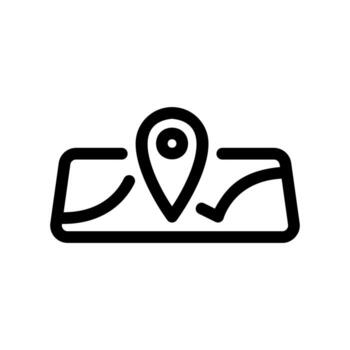Map Icon with Location Pin for Navigation or Geographic Point vector