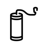 Outline Icon of a Manual Coffee Grinder with Handle vector