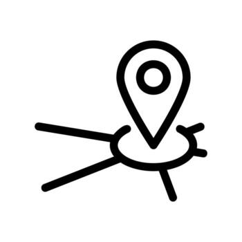 Geographical Map Pointer Indicating Location with Spread Out Directions vector