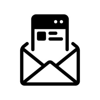 New Email or Newsletter Icon with an Open Envelope vector