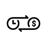 Abstract symbol representing the concept of time and money exchange vector