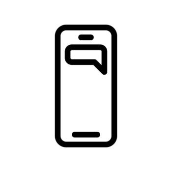 Smartphone displaying a single message bubble, symbolizing texting or SMS vector