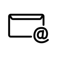 Envelope with an at symbol, representing email or digital correspondence vector