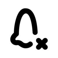 Icon symbolizing the absence of smell or impaired olfactory function vector