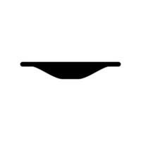 Minimalist black icon of a shallow soup bowl in profile view vector