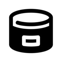 Outline drawing of a generic cylindrical container with a front label vector