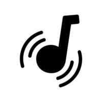 Dynamic music note icon with flowing sound waves for audio vector