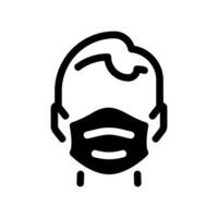 Profile of a person wearing a protective face mask for safety vector