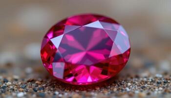 close up view of a spinel gemstone showing red pink brilliance and sharp facets. photo